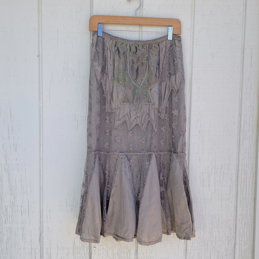 Vintage Deadstock 1980s-90s Gray Whimsigoth Fairy Lacy Skirt